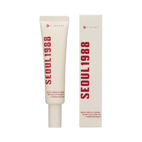 K-Secret SEOUL 1988 Eye Cream, Anti-Aging-Augencreme mit 4% Retinal-Liposome und fermentierten Bohnen, 30ml, regenerierend, vegan, ohne Parfum, feuchtigkeitsspendend, hautstraffend, antioxidativ