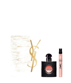 Yves Saint Laurent Black Opium 30 ml Eau de Parfum Xmas Set, Damen-Duftset mit 10 ml Reisegröße, gebürstetes Gold