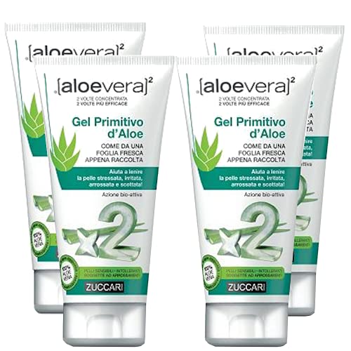 Zuccari Aloevera Primitiva Aloe Gel, 150 ml, 4 Packungen, Feuchtigkeitsspendend für die Haut