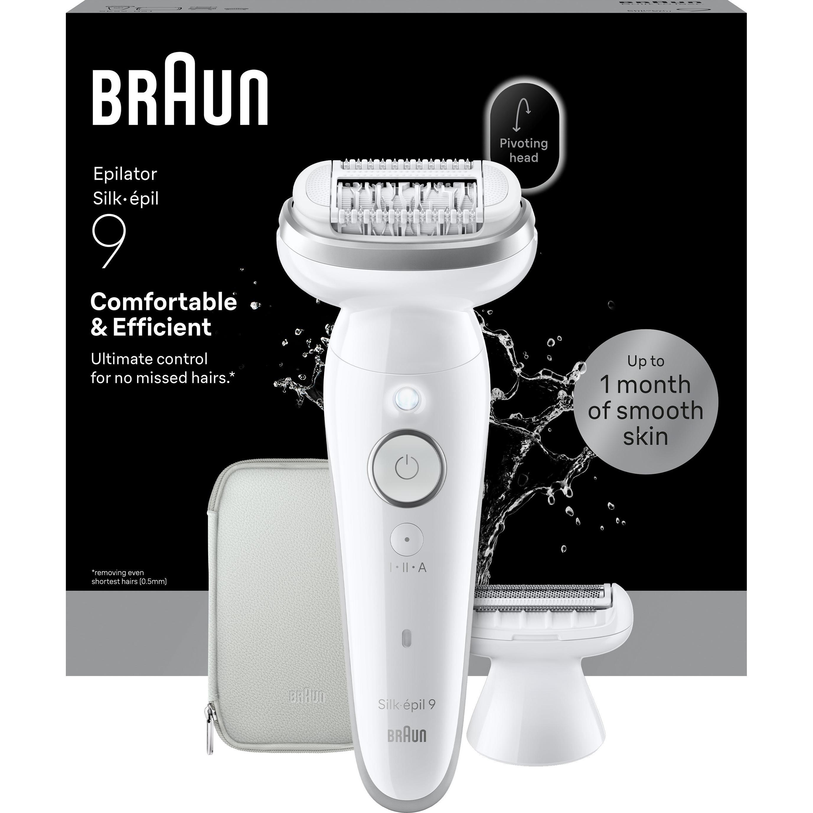 Braun Silk Epil 9, Nass-Trocken-Epilierer mit 40-Zangensystem, Micro-Grip-Technologie und 40 Minuten Akkulaufzeit