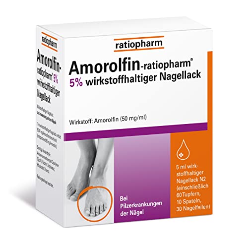Amorolfin-ratiopharm 5% wirkstoffhaltiger Nagellack: Medizinischer Nagellack - Nagelpilz einfach und bequem loswerden, 5 ml Lösung