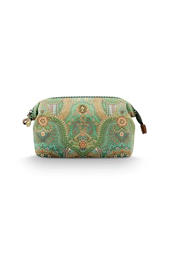 Pip Studio Cooper Cosmetic Purse Medium, Kosmetiktasche in Jabali Green mit großzügigem Stauraum, robustem Material und praktischem Design, 22.5x9.5x15cm