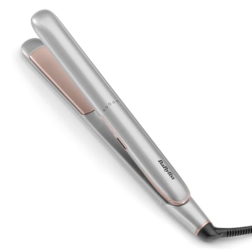 BaByliss Cosmos Glätteisen ST260E – NEU 2025, Keramik-Gleittechnologie, 3 Temperatureinstellungen 180–235°C, Silber, für weltweite Nutzung