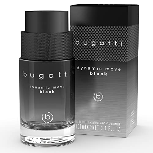 bugatti Parfüm Herren Dynamic Move Black 100ml I Orientalisch-holziges Eau de Toilette Herren I sinnlich-starke Kombination aus Kaschmirholz, Moschus & Litschi I fruchtig, frisch & holzig-warm
