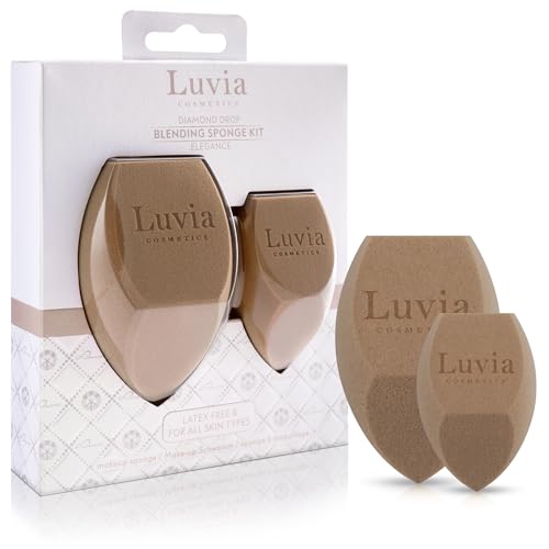 Luvia Cosmetics XXL Make-up Body Sponge und Kosmetikschwamm im Set - Make-up-Blender Elegance Coffee, ideal für flüssige, cremige und puderförmige Konsistenzen