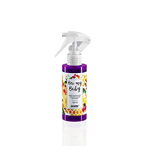 ANWEN Bee My Baby natürliches Spray für Kinderhaar zum Entwirren Entknoten und Kämmen mit Himbeerkaugummi Duft - pflegend mit Sheabutter & Honigextrakt