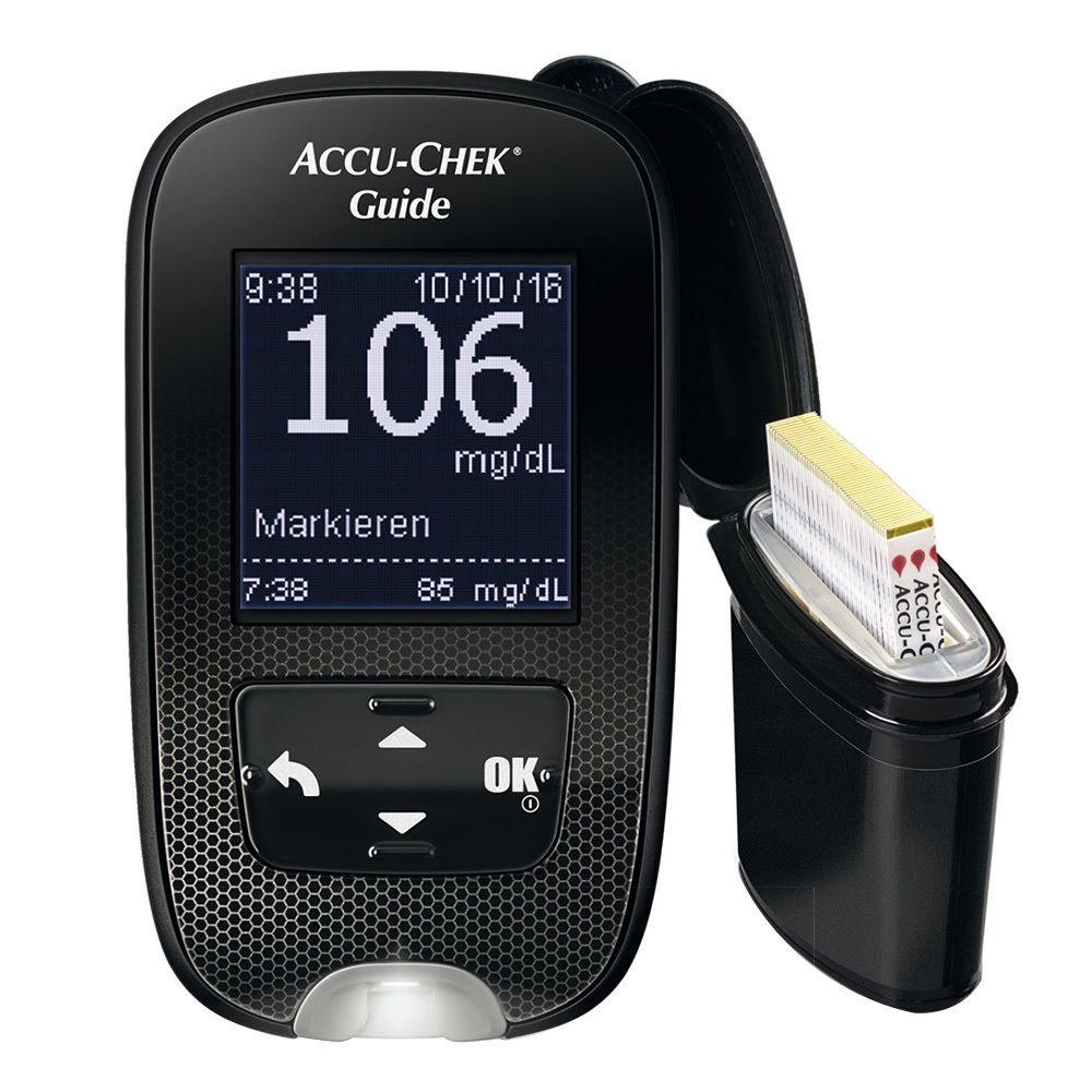 Accu-Chek Guide Blutzuckermessgerät Set, einfach zu bedienen, mg/dl, 1 Stück