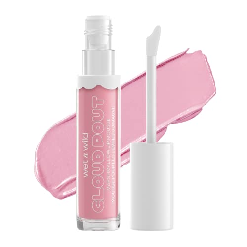 Wet n Wild Cloud Pout Marshmallow Lip Mousse, flüssiger Lippenstift in Cloud Chaser, 3 ml, vegan, mit Satin-Effekt