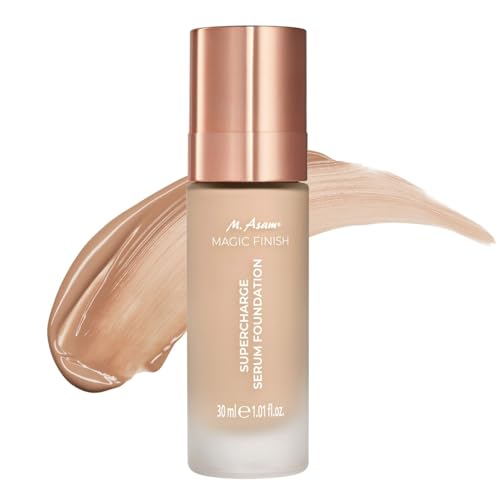 M. Asam MAGIC FINISH Supercharge Serum Foundation Creamy Nude 30 ml – Feuchtigkeitsspendende 2-in-1 Foundation & straffendes Gesichtsserum, Anti-Aging Make-up mit optimaler Deckkraft & Hyaluron