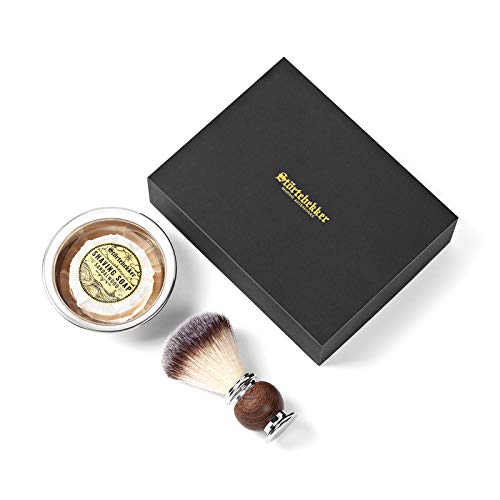 Störtebekker® Premium Rasierpinsel Set mit Rasierschale aus Edelstahl & Rasierseife Sandelholz - Geschenkidee - Perfekte Ergänzung zu Rasiermesser & Rasierhobel