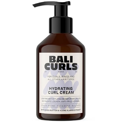 Bali Curls Hydrating Curl Cream, Feuchtigkeitsspendende Lockencreme mit Sheabutter, Kokosöl & Ylang-Ylang, Vegane Lockenpflege für geschmeidige & definierte Curls – 150ml