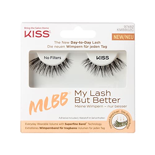 KISS My Lash But Better Collection 1 Paar künstliche Wimpern, Matte Sheer, natürliches Volumen, Fake Lashes mit KISS Flexi-Wimpernband, inklusive Wimpernkleber