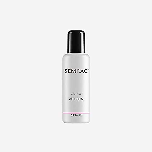 Semilac Remover Acetone Nagellackentferner 125 ml Für Hybridlack UV LED Nagellack Reiniger für Maniküree und Pediküre Dermatologisch Getestet