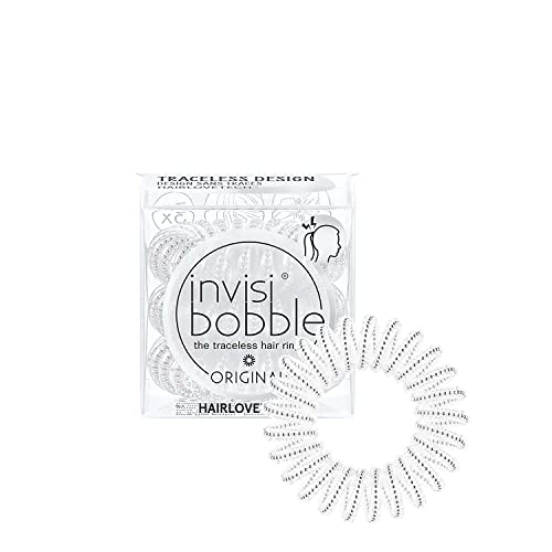 invisibobble Original Haargummis Mädchen I 3x Silber Haargummi Spirale Durchsichtig Damen I Zopfgummi designed im Herzen Münchens