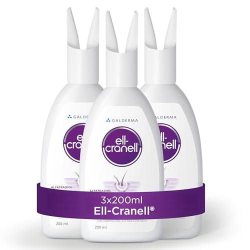 Ell-Cranell 3x200 ml Lösung gegen hormonell-erblich bedingten Haarausfall, für Männer und Frauen, zielgerichtete Wirkung gegen DHT, Vorteilspackung