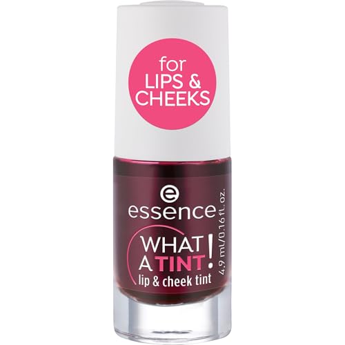 essence cosmetics WHAT A TINT! lip & cheek tint, Highlighter, Nr. 01 Kiss from a rose, pink, langanhaltend, natürlich, vegan, Mikroplastik Partikel frei, Nanopartikel frei (4,9ml)