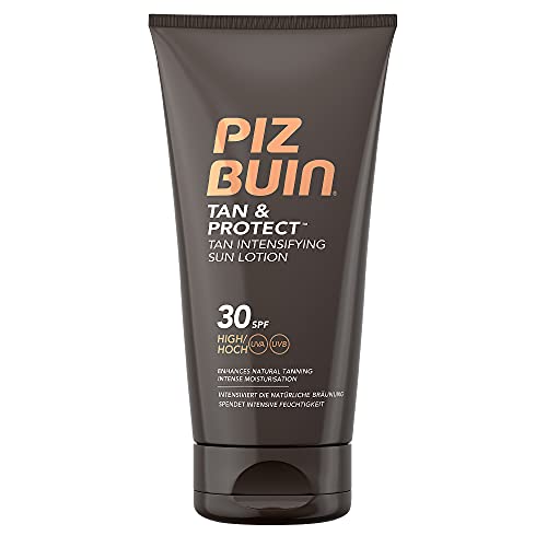 Piz Buin Tan & Protect, Sonnencreme mit Bräunungsbeschleuniger, LSF 30, wasserfest und nicht fettend, 150ml