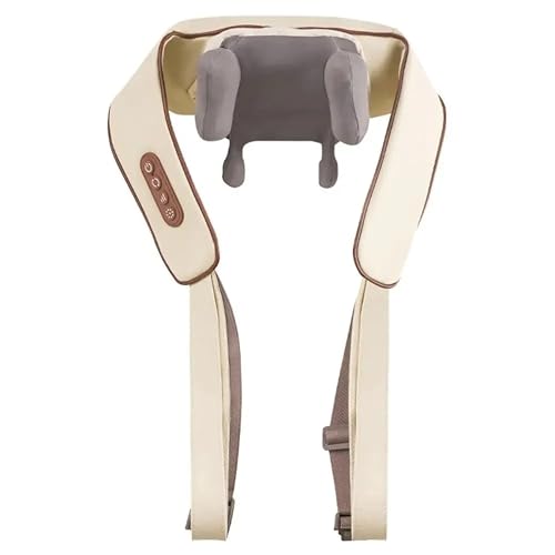 Lalano`S Cosmetics Nacken-Massagegerät 6D Massage Shiatsu-Gerät mit Wärmefunktion, Kabellos, Plüschiges PU-Leder, 6 Massageköpfe, Autoshutdown-Funktion
