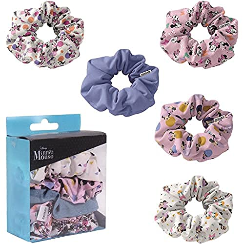 Disney Minnie Scrunchies, Haargummi für Kinder, 5 Stück, für unkompliziertes Hairstyling