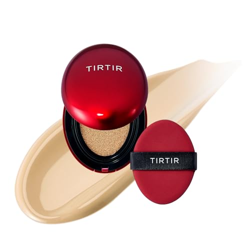 TIRTIR Mask Fit Red Cushion Mini, langanhaltendes Make-up im Schwämmchen, Farbton 24W Soft Beige, 4.5 g, mit hoher Deckkraft und Feuchtigkeitsversorgung