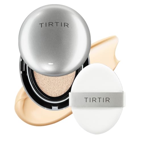 TIRTIR Mask Fit Aura Cushion, feuchtigkeitsspendendes Make-up im Schwamm, Farbton 13N Fair Ivory, 18 g, mit Hyaluronsäure und hoher Abdeckung