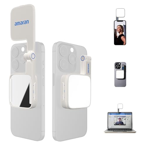 Amaran Go, Tageslichtlampe mit MagSafe-Kompatibilität, innovativem Klappdesign und Dimmmechanismus, weiß