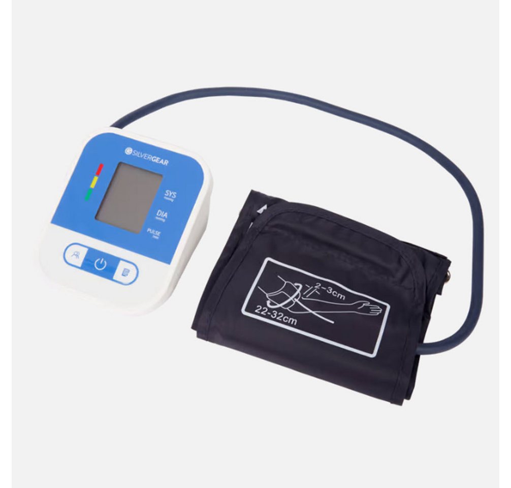 ZD Trading Silvergear Oberarm-Blutdruckmessgerät mit verstellbarer Manschette und 99 Messwertspeicher für 2 Personen