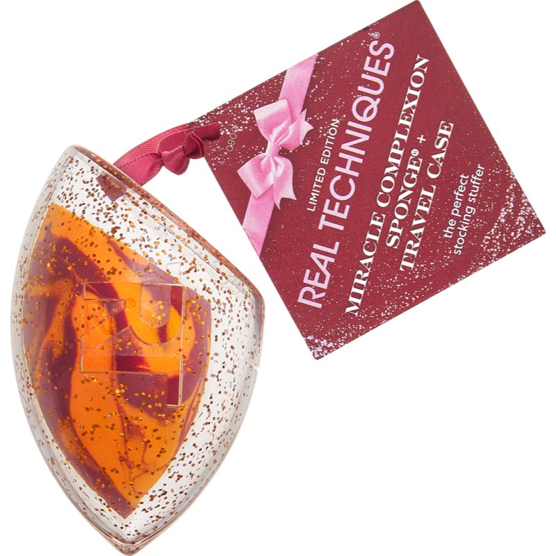Real Techniques Miracle Complexion Sponge + Travel Case, Make-up-Schwamm für präzises Auftragen, 2 Stück