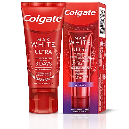 Colgate Max White Multiprotect Zahnpasta 50 ml | weißere Zähne in 3 Tagen* | schützt Zahnschmelz und empfindliche Zähne | Zahnaufhellung | entfernt tiefe Flecken