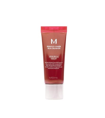 MISSHA M Perfect Cover BB Cream EX, 20 ml, Farbton Nr. 27, perfekte Abdeckung, Sonnenschutz LSF 42 PA+++, feuchtigkeitsspendende Formel für strahlende Haut