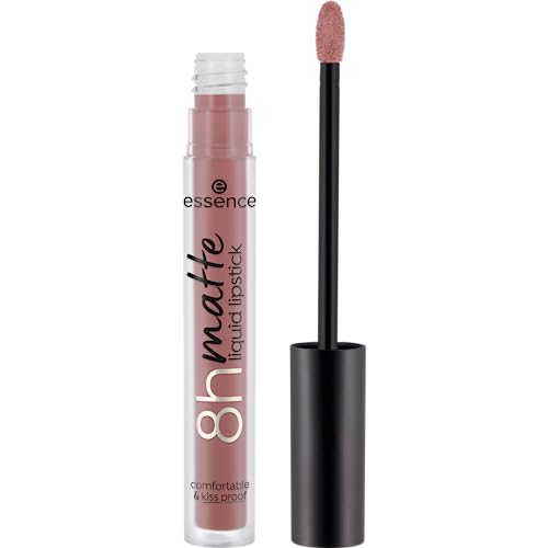 essence 8h matte liquid lipstick, Nr. 02, Braun, langanhaltend, mattierend, schnelltrocknend, matt, vegan, wasserfest, ölfrei, ohne Alkohol, 1er Pack (2.5ml)