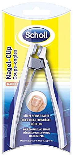 Scholl Fußnagelknipser Nagel-Clip, rostfreier Edelstahl mit innovativem Hebelsystem und gepolstertem Griff