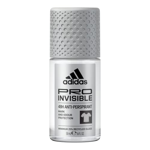 adidas Pro Invisible Anti-Transpirant Deo Roll-On für ihn, 48 Stunden Trockenschutz und langanhaltende Frische, 50 ml