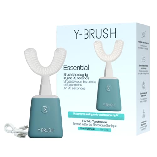 Y-Brush Y-Brush NylonStart 2024, Elektrische Zahnbürste mit 2-in-1-Doppelwirkung und Zungenreiniger