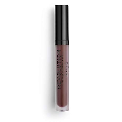 Makeup Revolution Revolution Plum 148, Matte Lippenstift mit flüssigkeitsreicher Textur, plumpurpur
