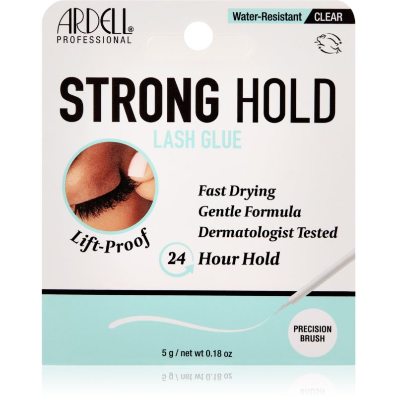 Ardell Strong Hold Lash Glue Clear, Transparenter Wimpernkleber, 5 g, schnelltrocknend, unsichtbare Haftung