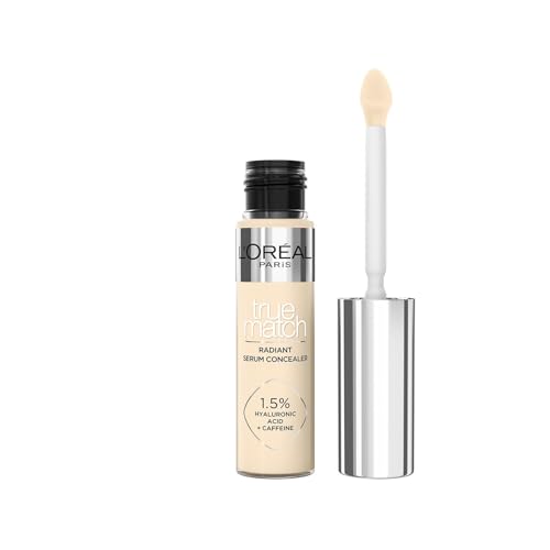 L'Oréal Paris True Match Radiant Serum Concealer 0.5D, 11 ml - Feuchtigkeitsspendend mit Hyaluronsäure und Koffein