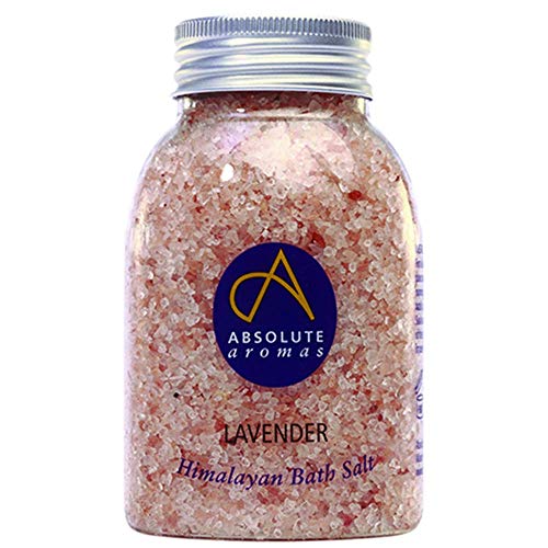 Absolute Aromas Lavendel Badesalz 290g - Rosa Himalaya-Salz mit 100% reinem ätherischen Lavendelöl