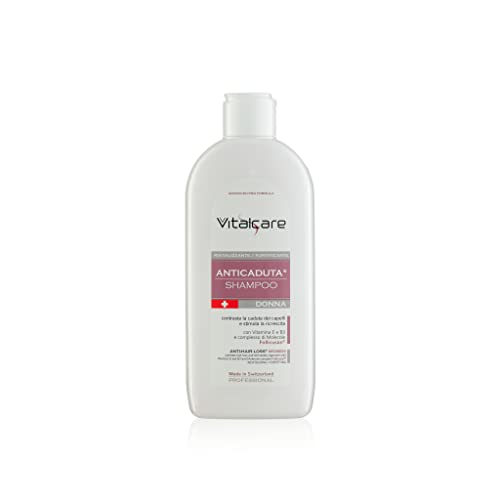 Vitalcare | Swiss – Shampoo gegen Haarausfall, für Damen, revitalisierendes und stärkendes Shampoo, gegen Haarausfall, mit Vitaminen E, B3 und Follicusan Molekülkomplex, 250 ml