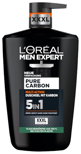 L'Oréal Paris Men Expert XXXL 5in1 Duschgel und Shampoo für Männer, Duschbad mit Karbon für Körper, Haare und Gesicht, 1000 ml