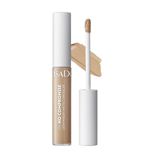 Isadora No Compromise Lightweight Matte Concealer (5NW, 10 ml) - Mittlere bis vollständige matte Abdeckung, stimuliert Kollagen- und Elastinproduktion.