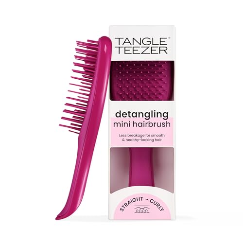Tangle Teezer Ultimate Detangler Haarbürste, Mini-Haarbürste für Reisen, kleine Hände und alle Haartypen, elektrische Himbeere
