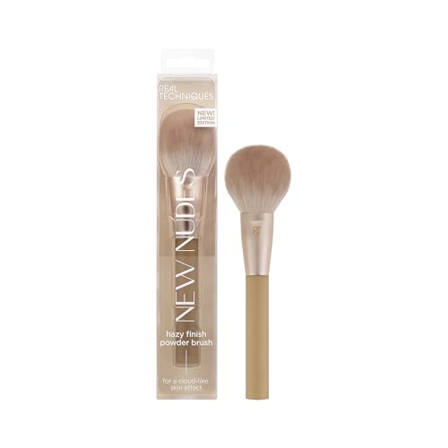 Real Techniques New Nudes Hazy Finish Powder Brush, Soft Synthetic Bristles, 1 Count