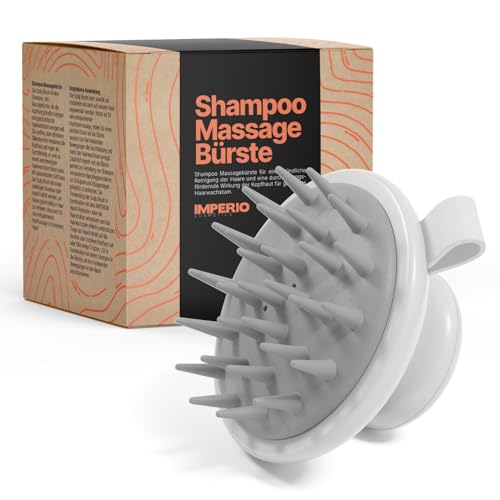 IMPERIO Shampoo-Massagebürste, Haarbürste für Tiefenreinigung und beschleunigtes Haarwachstum, mit Silikonborsten