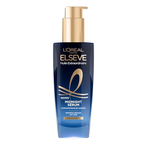 L'Oréal Paris Elseve Extraordinary Midnight Oil Serum, Haarserum für trockenes Haar mit Kamelienöl, 100 ml, nicht fettende Formel ohne Übertragung