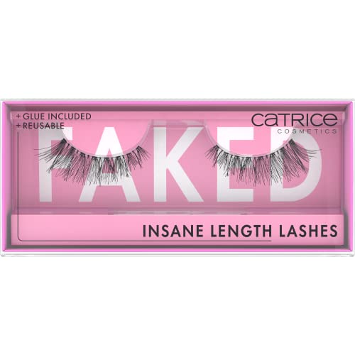 Catrice Faked Insane Length Lashes, künstliche Wimpern, Schwarz, langanhaltend, Falsche Wimpern-Effekt, ohne Mikroplastikpartikel, Nanopartikel frei, ohne Parfüm, ölfrei, 1er Pack (1pair)