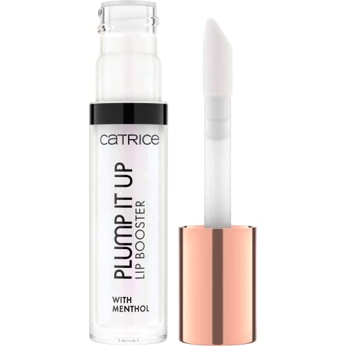Catrice Plump It Up Lip Booster, Lipgloss, Lip Gloss, Nr. 010 Poppin' Champagne, transparent, kühlend, Färbeeffekt, vergrößernd, glänzend, schimmernd, vegan, ohne Alkohol (3,5ml)