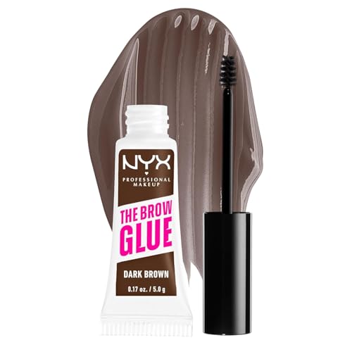 NYX PROFESSIONAL MAKEUP Brow Glue, Instant Brow Styler für Augenbrauen wie laminiert, Dark Brown