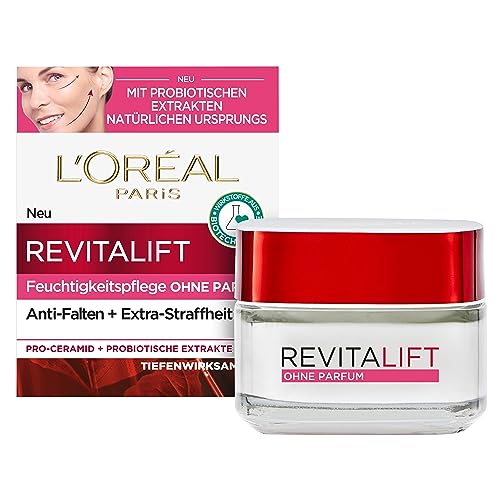 L'Oréal Paris Revitalift Feuchtigkeitspflege Ohne Parfüm für Frauen: mildert Falten und lässt die Haut jugendlicher wirken mit Pro-Retinol & probiotischen Extrakten, 50ml