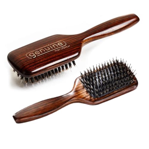 Genuine Haircare CARE BRUSH TRAVEL - 100% Wildschweinborsten Bürste - Für alle Haartypen, Handmade in Germany